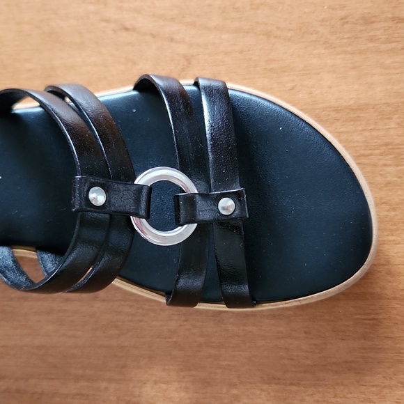 NWT, Jessica, ladies black wedge heel sandles size 5B - Picture 2 of 12